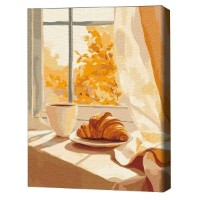Tablou pe numere Brushme Круассан и кофе 30x40cm (RBS54447FC)