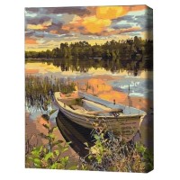 Tablou pe numere Brushme Лодка на равнине 30x40cm (RBS51980FC)