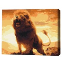 Tablou pe numere Brushme Львиный рык 40х50cm (BS4637FC)