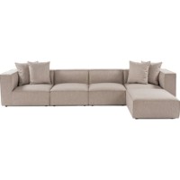 Canapea de colț Trendy Sora L1-O1-O1-1R-POUFFE Beige Sand 350x190x65cm GTR003613 imaginea #5 — magazin online Desire.md