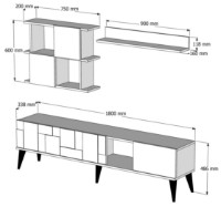 Living Trendy Madrid Walnut/White Marble GTR000176 imaginea #4 — magazin online Desire.md
