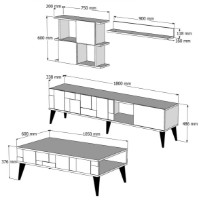 Living Trendy Madrid Walnut/White Marble GTR001284 imaginea #3 — magazin online Desire.md