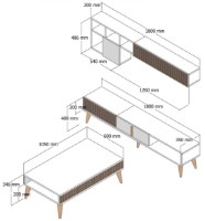 Living Trendy Milano 481 Walnut/White GTR001301 imaginea #5 — magazin online Desire.md