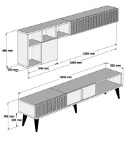 Living Trendy Milano Walnut/White Marble GTR000179 imaginea #4 — magazin online Desire.md