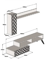 Living Trendy Planeta Walnut/White 150x37.8x37.2cm GTR000123 imaginea #2 — magazin online Desire.md