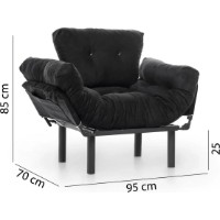 Кресло Trendy Nitta Single Black 95x70x85cm GTR002078 фото №4 — интернет-магазин Desire.md