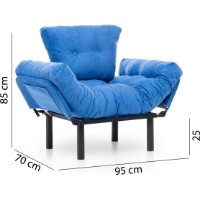Fotoliu Trendy Nitta Single Blue 95x70x85cm GTR002079 imaginea #8 — magazin online Desire.md