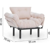 Кресло Trendy Nitta Single Cream 95x70x85cm GTR002080 фото №3 — интернет-магазин Desire.md