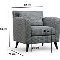 Fotoliu Trendy Nordic Modelat Black/White 75x82x83cm GTR002007 imaginea #4 — magazin online Desire.md