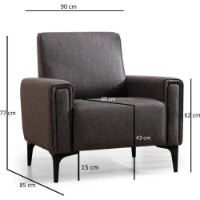 Кресло Trendy Orizont Dark Grey 85x90x77cm GTR001947 фото №5 — интернет-магазин Desire.md