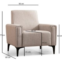 Кресло Trendy Orizont Light Brown 85x90x77cm GTR001949 фото №4 — интернет-магазин Desire.md