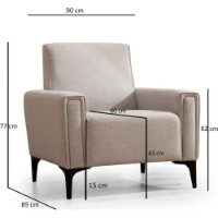 Кресло Trendy Orizont Off White 85x90x77cm GTR001948 фото №5 — интернет-магазин Desire.md