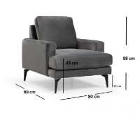 Fotoliu Trendy Papira Anthracit 90x88x80cm GTR002014 imaginea #3 — magazin online Desire.md