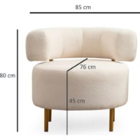 Fotoliu Trendy River Round White 85x76x80cm GTR002011 imaginea #2 — magazin online Desire.md