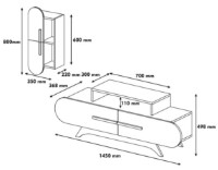 Living Trendy Trandafir S Walnut/White GTR000092 imaginea #3 — magazin online Desire.md