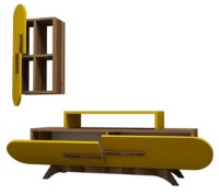 Living Trendy Trandafir S Walnut/Yellow GTR000093 imaginea #2 — magazin online Desire.md