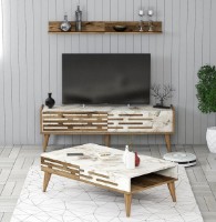 Living Trendy Valensiya 140 Walnut/White Marble GTR001253