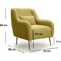 Fotoliu Trendy Sevilla Yellow 90x89x78cm GTR002020 imaginea #4 — magazin online Desire.md