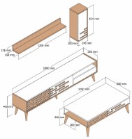 Living Trendy Valensiya White/Walnut GTR001277 imaginea #2 — magazin online Desire.md