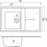 Chiuvetă de bucătărie Elefant Selena 7850 Carbon imaginea #2 — magazin online Desire.md