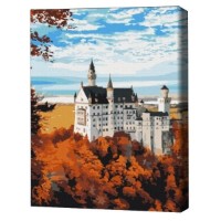 Tablou pe numere Brushme Осенний вид на Нойшванштайн 40х50cm (BS52617FC)