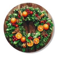 Tablou pe numere Brushme Рождественский Венок d=30cm (RC00098MFC)