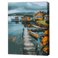 Tablou pe numere Brushme Рыбацкий городок 40х50cm (BS53964FC)