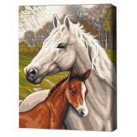 Tablou pe numere Brushme Семья лошадей 30x40cm (RBS33101FC)