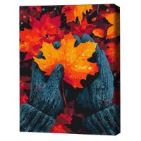 Tablou pe numere Brushme Сердце как кленовый лист 30x40cm (RBS54390FC)