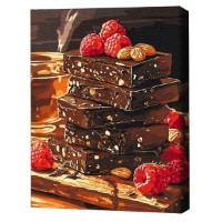 Tablou pe numere Brushme Шоколад с орехами и фруктами 30x40cm (RBS54451FC)