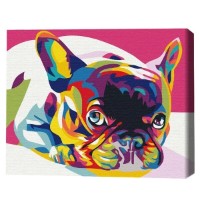 Pictura cu diamante după numere Brushme Бульдог 40x50cm (4840781364016)