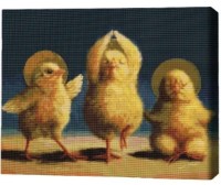 Pictura cu diamante după numere Brushme Духовные цыплята 40x50cm (4840781364016)