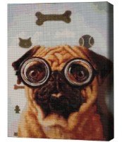 Pictura cu diamante după numere Brushme Проверка зрения собачки 40x50cm (4840781364016)