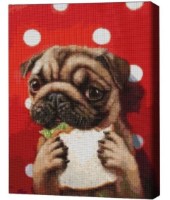 Pictura cu diamante după numere Brushme Счастливая собачка 40*50cm (4840781364016)