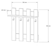 Вешалка Trendy Carina Sapphire 70x70x18cm GTR005947 фото №3 — интернет-магазин Desire.md