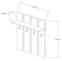 Вешалка Trendy Mita Walnut/Anthracit 70x18x70cm GTR001566 фото №3 — интернет-магазин Desire.md