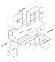 Туалетный столик Trendy BJ101 2293 White 118x93.8x40cm GTR001476 фото №4 — интернет-магазин Desire.md