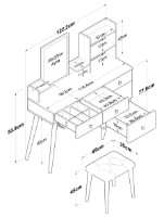 Măsuţă de toaletă Trendy BJ101 2294 White 122x93.8x40cm GTR001478 imaginea #5 — magazin online Desire.md