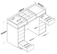 Măsuţă de toaletă Trendy BJ105 2716 White 120x79.8x44.5cm GTR001479 imaginea #3 — magazin online Desire.md
