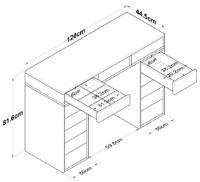 Туалетный столик Trendy BJ106 2881 White 120x81.6x44.5cm GTR001481 фото №3 — интернет-магазин Desire.md