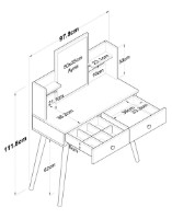 Туалетный столик Trendy BJ102 2232 White 111x97.8x40cm GTR001471 фото №3 — интернет-магазин Desire.md