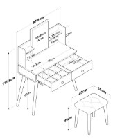 Туалетный столик Trendy BJ102 2235 White 111x97.8x40cm GTR001472 фото №5 — интернет-магазин Desire.md
