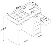 Туалетный столик Trendy BJ107 2625 White 90x79.8x44.5cm GTR001474 фото №4 — интернет-магазин Desire.md