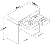 Туалетный столик Trendy BJ108 2437 White 90x81.6x44.5cm GTR001475 фото №4 — интернет-магазин Desire.md