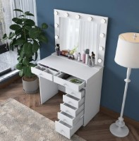 Туалетный столик Trendy BJ115 2781 White 153.4x90x44.5cm GTR001482 фото №3 — интернет-магазин Desire.md