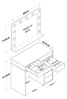 Туалетный столик Trendy BJ115 2781 White 153.4x90x44.5cm GTR001482 фото №2 — интернет-магазин Desire.md