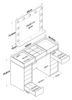 Туалетный столик Trendy BJ118 2789 White 120x79.8x44.5cm GTR001483 фото №3 — интернет-магазин Desire.md