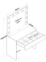 Măsuţă de toaletă Trendy BJ120 2916 White 90x148.6x45cm GTR001473 imaginea #5 — magazin online Desire.md