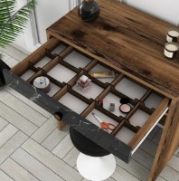 Туалетный столик Trendy Lizbon Walnut/Black Marble 84.7x70x40cm GTR001447 фото №3 — интернет-магазин Desire.md