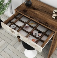 Măsuţă de toaletă Trendy Lizbon Walnut/White Marble 84.7x70x40cm GTR001450 imaginea #3 — magazin online Desire.md